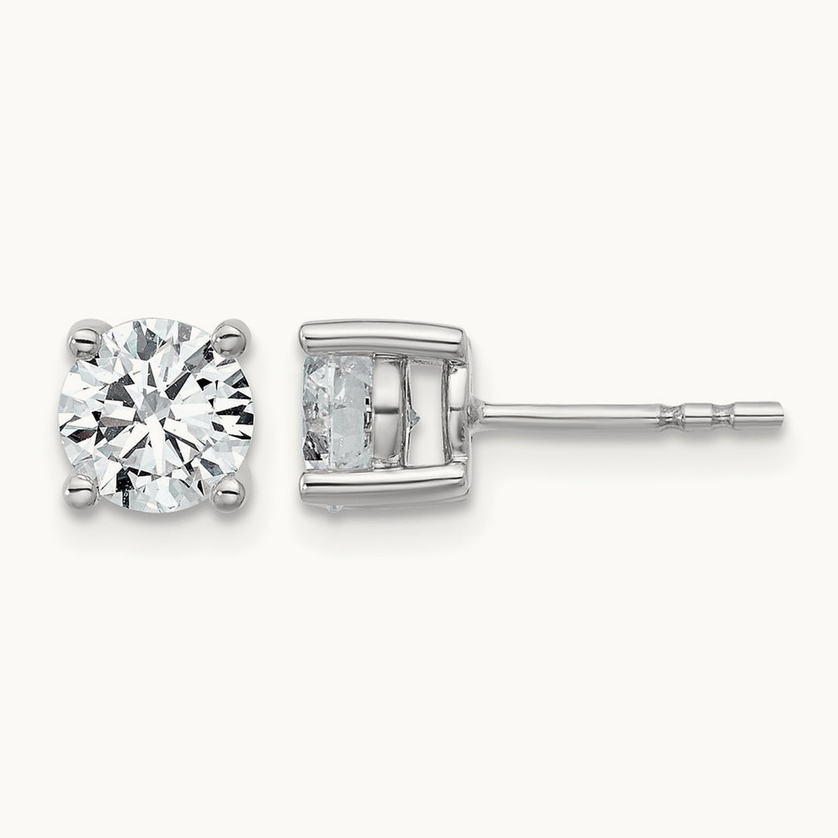 Round Heavyweight Stud Earrings, 0.10-7.00 ct tw Lab-Grown Diamond — 1 1/2 ct, Sterling Silver