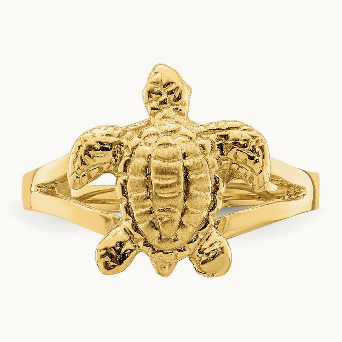Textured Sea Turtle Ring, 14K