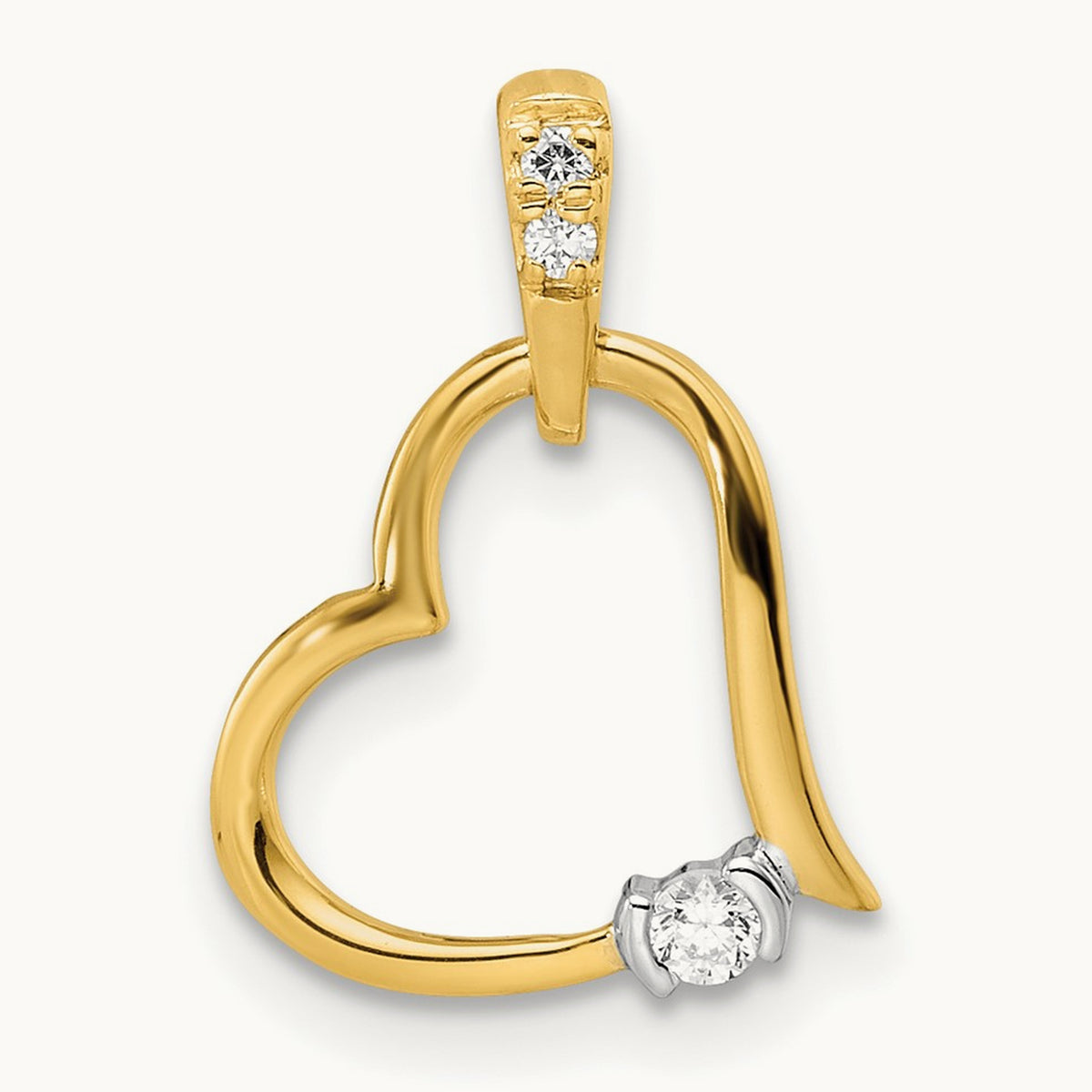 Polished Heart Diamond Pendant — photo set