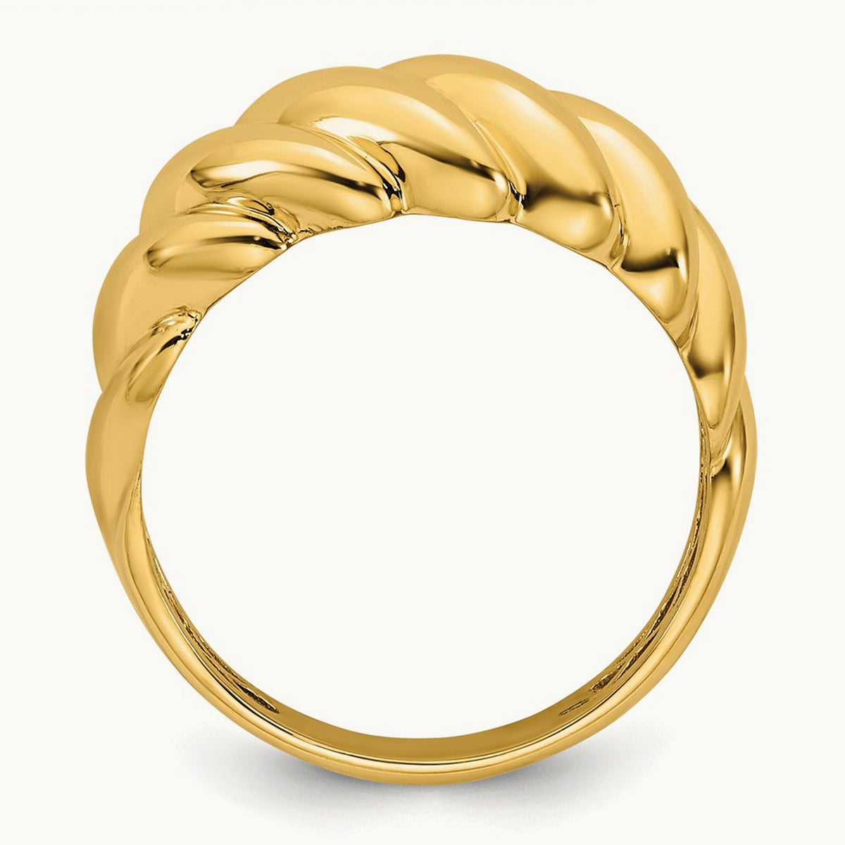 Polished Twisted Domed Ring, 14K