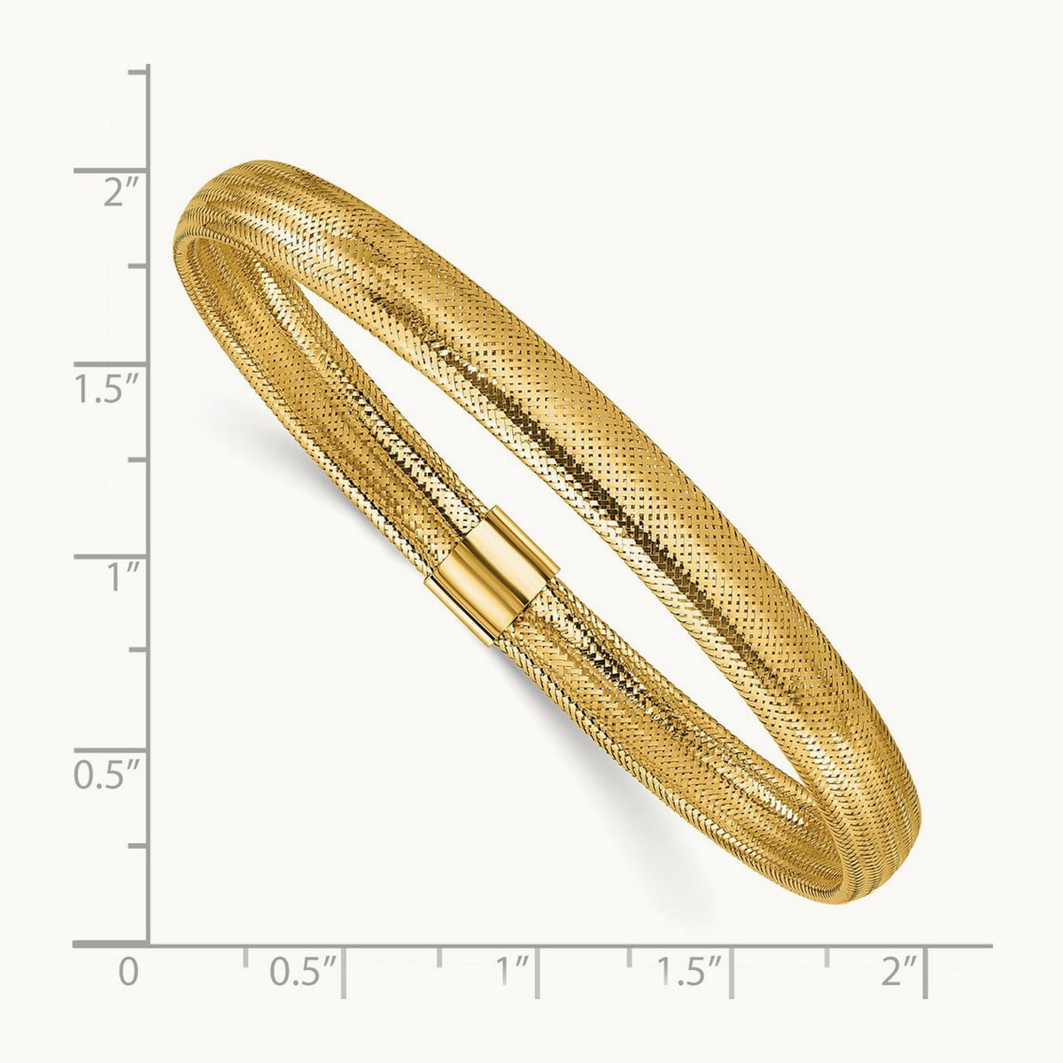 Polished Stretch Slip on Bracelet, 14K — Leslie's