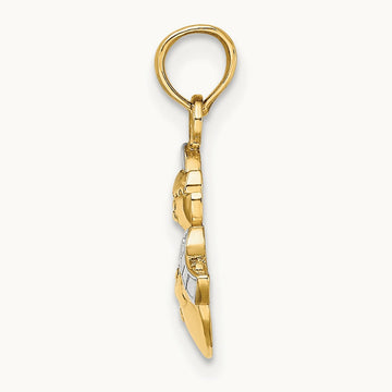w/Rhodium Snowman Charm, 14K