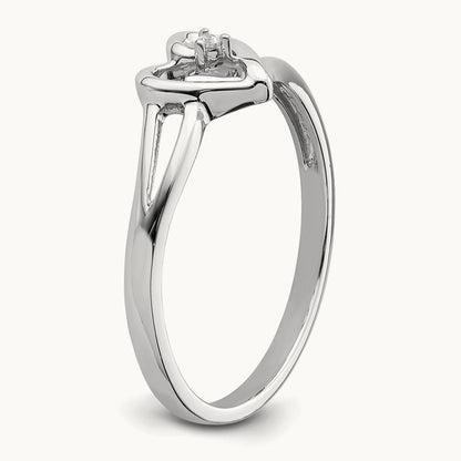 First Promise Heart Complete Diamond Promise/Engagement Ring, 14K White