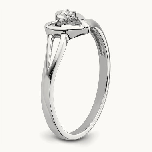 First Promise Heart Complete Diamond Promise/Engagement Ring, 14K White