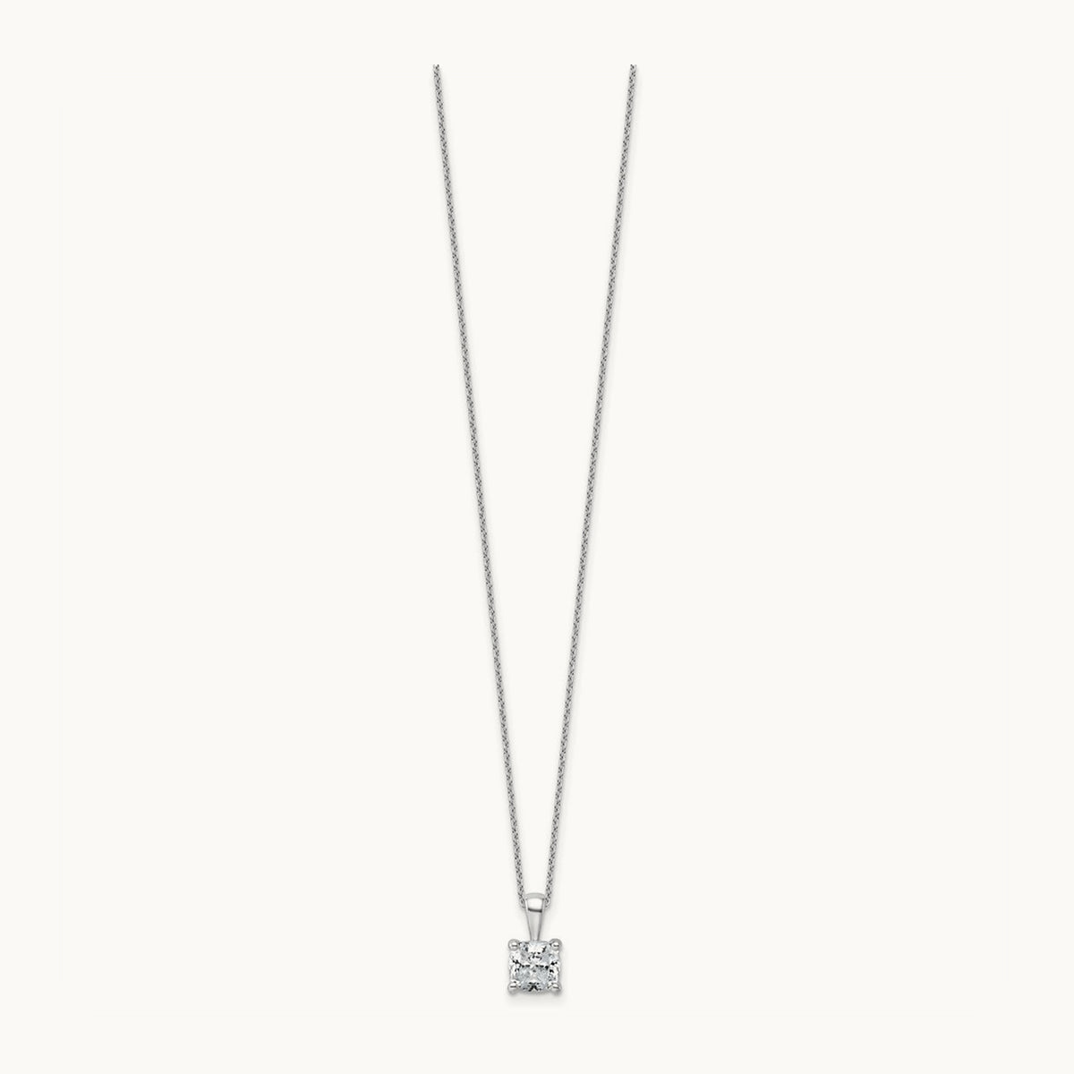 Cushion Pendant Necklace, 0.50-2.00 ct tw Lab-Grown Diamond — 1 1/2 ct, 14K White Gold