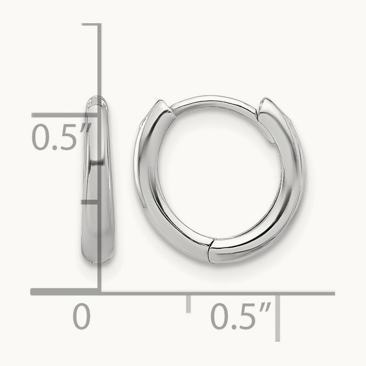 Polished Hinged Hoop Earrings — 14K White Gold