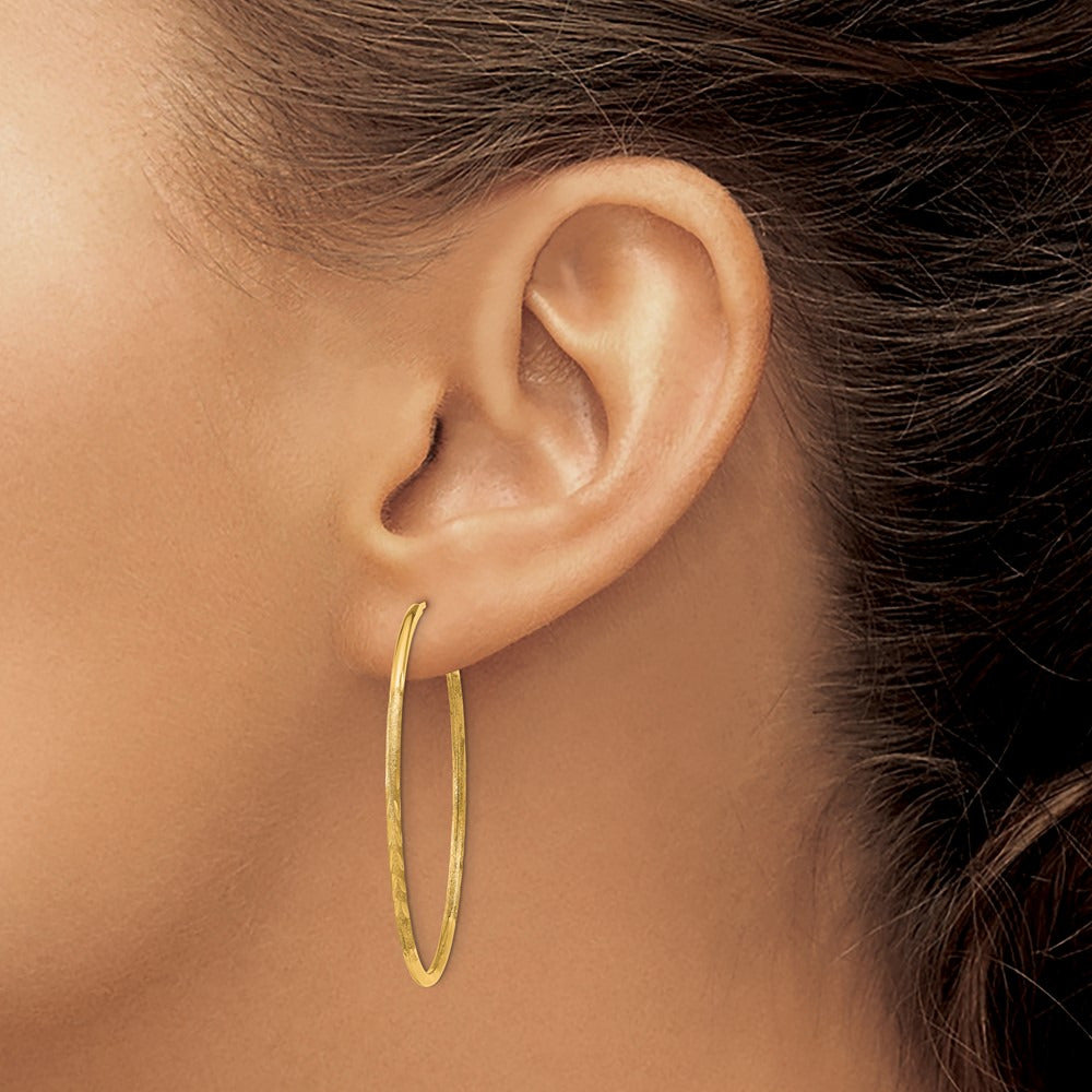 Satin Diamond-cut Endless Hoop Earrings — 40mm, 1.5mm