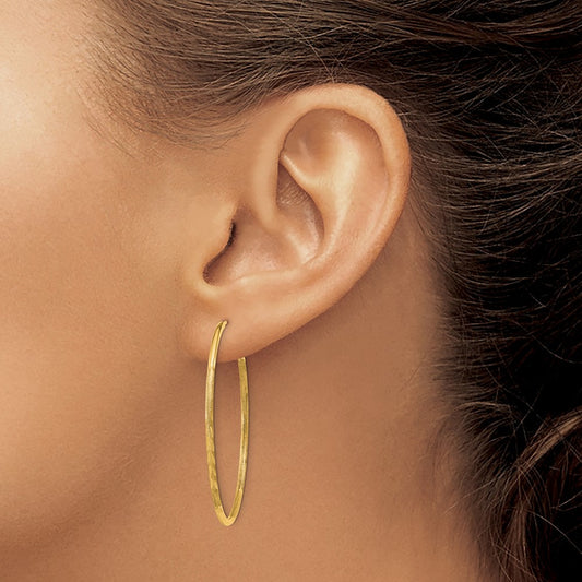Satin Diamond-cut Endless Hoop Earrings — 40mm, 1.5mm