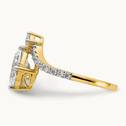 Asymmetric Oval Semi-Mount Engagement. Ring, 0.50 ct tw