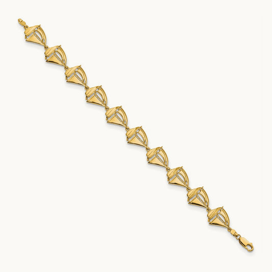 Sailboat 8in Bracelet, 14K