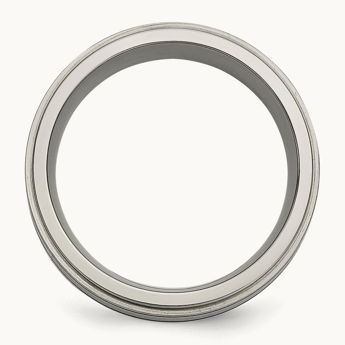 Titanium Polished/Brushed Enameled 9mm Band, 0.50 ct tw