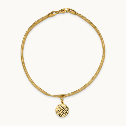 Polished Stretch/Mesh Diamond-cut Disc Bracelet, 14K — Leslie's