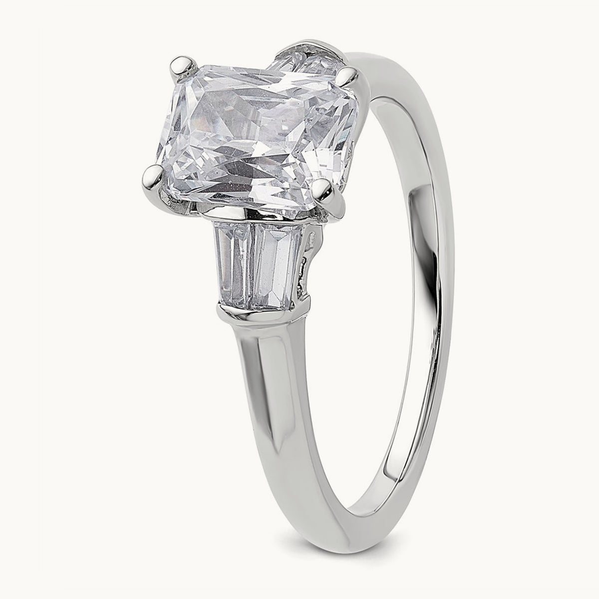 3 Stone Engagement Ring, 1.75 ct tw Lab-Grown Diamond — 14K White Gold