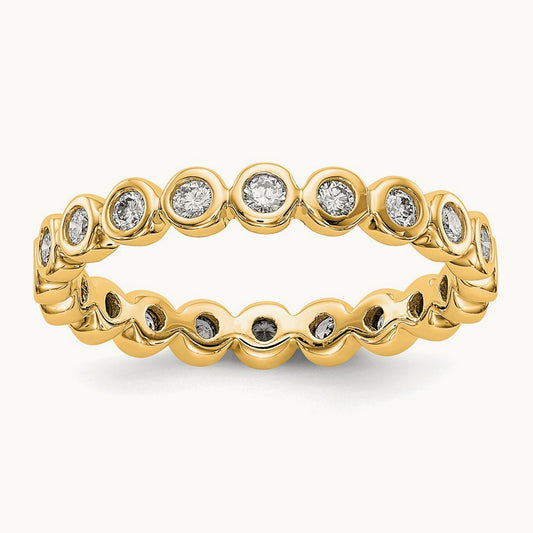 Polished Bezel Set Diamond Eternity Band, 0.50 ct tw — 14K Yellow Gold