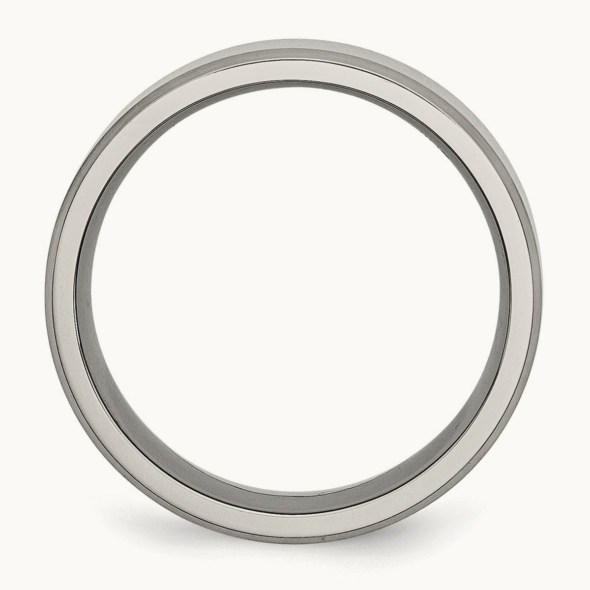 Polished with Brushed and Beveled Edge Band — 8mm