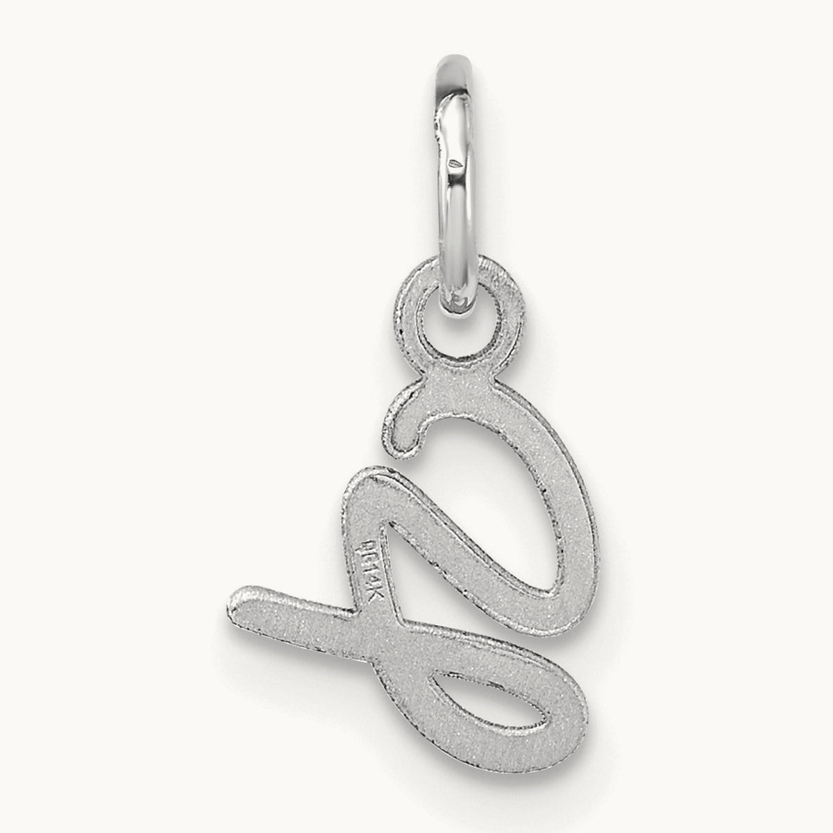 Uppercase Initial Charm — 14K White Gold, G