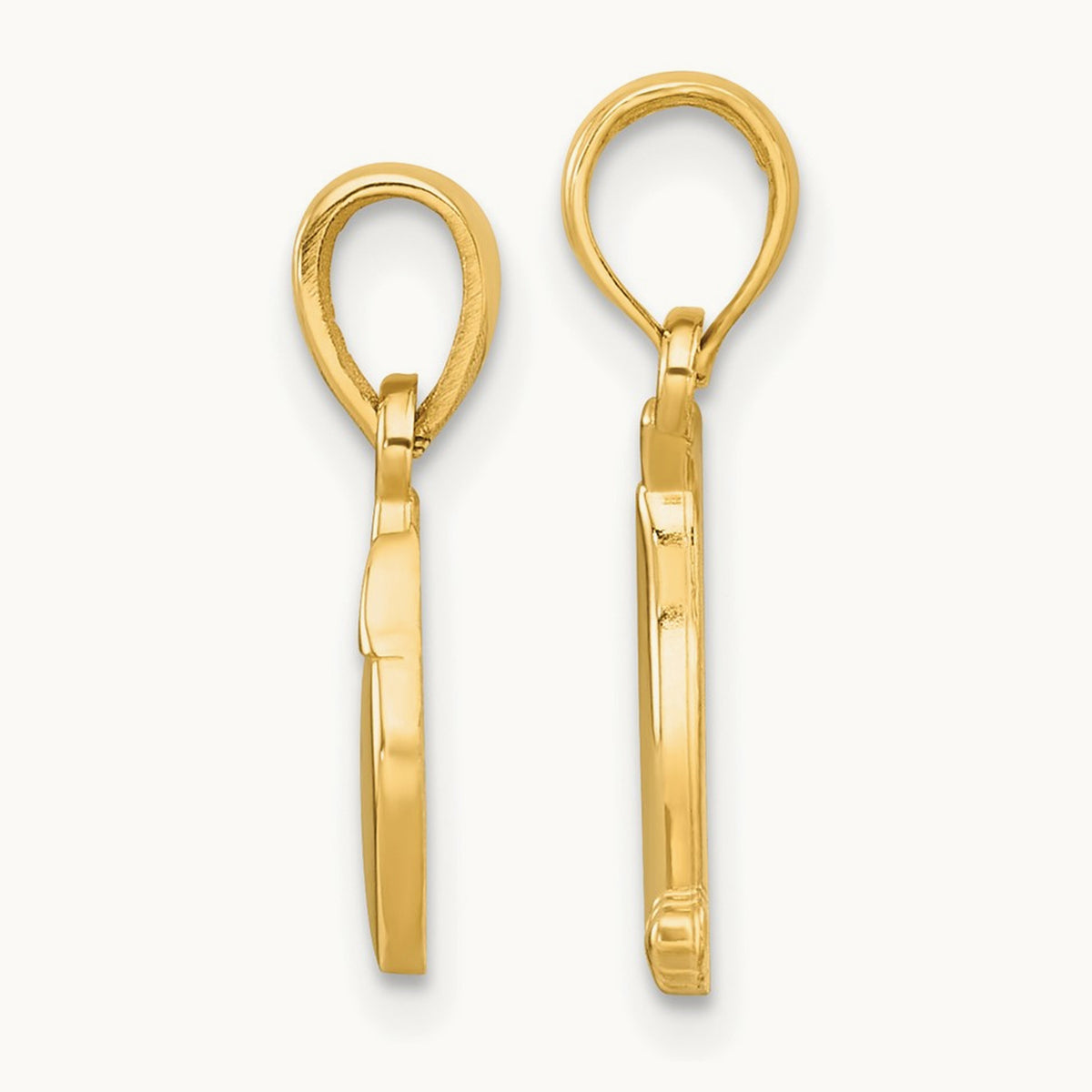 Polished Banana and Apple Pendant, 14K