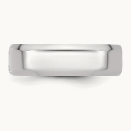 CLIQ Hinged Beveled Edge Wedding Band, 6mm, 14K White Gold