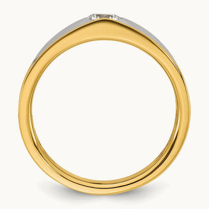 Setting: with White Rhodium IB Goodman Men's Diamond Ring Mounting, 14K Gold — 14K Yellow Gold