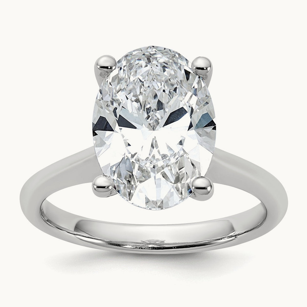 Oval 8X Ring, 4.00 ct tw Lab-Grown Diamond — 14K White Gold