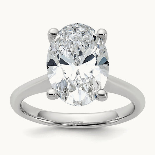 Oval 8X Ring, 4.00 ct tw Lab-Grown Diamond — 14K White Gold
