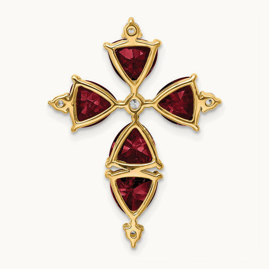 Created Ruby Chain Slide Pendant, 0.20 ct tw Lab-Grown Diamond
