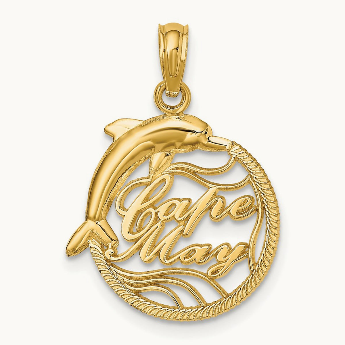 CAPE MAY w/ Dolphin Charm, 14K