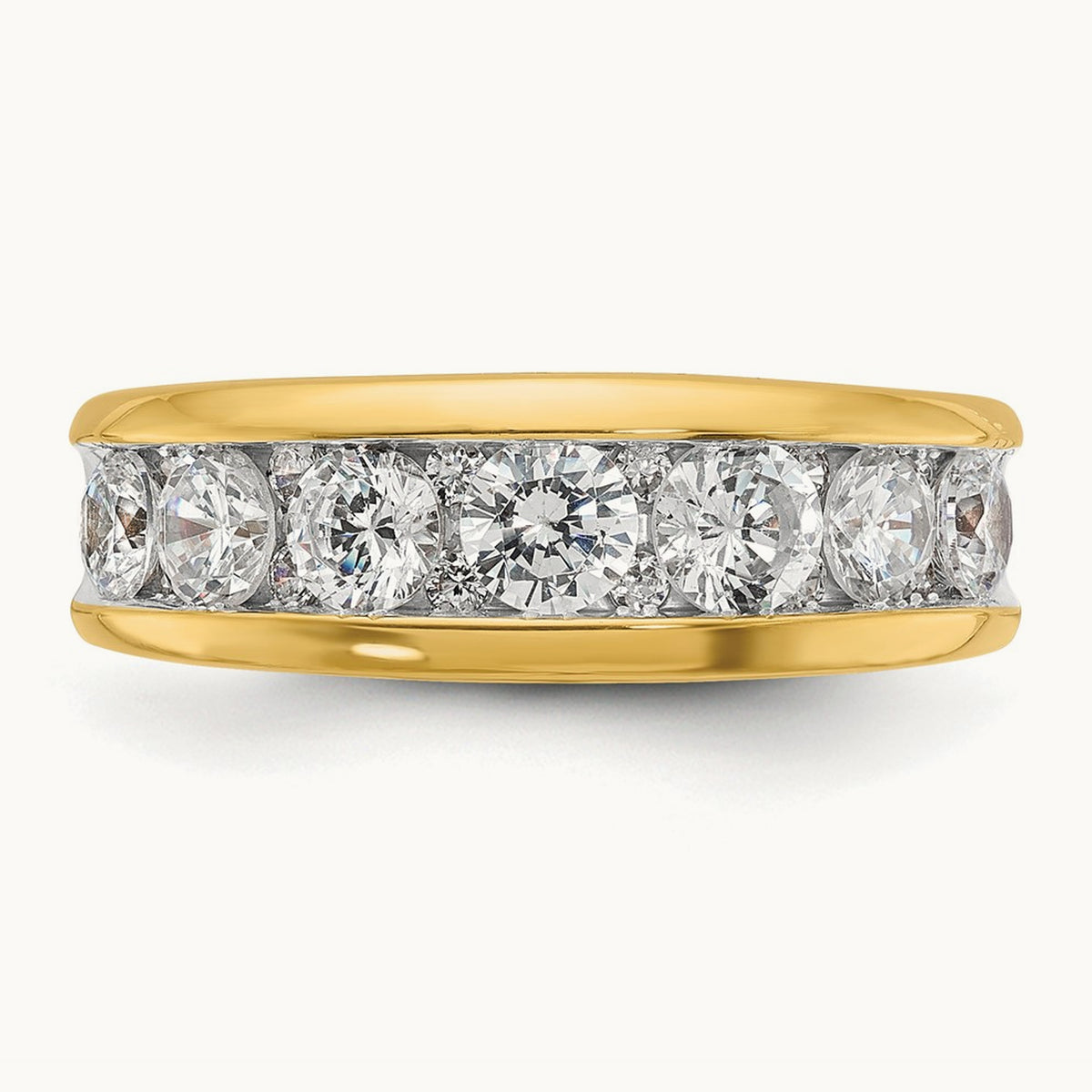 IBGoodman Men's Polished 1.5ctw Diamond Ring, 14K with White Rhodium
