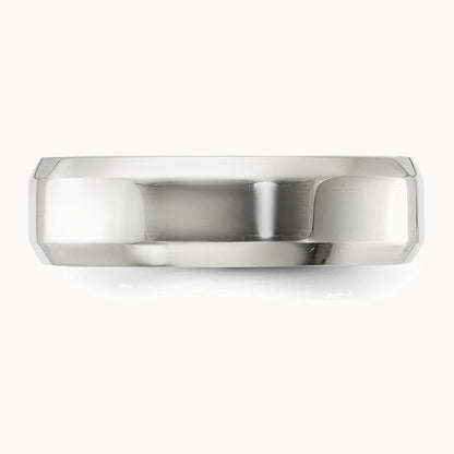 Sterling Silver 6mm Beveled Edge Band