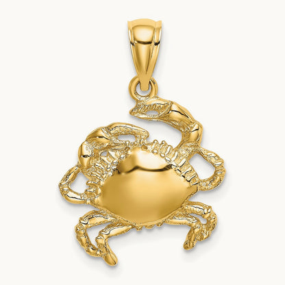 Crab Charm, 14K