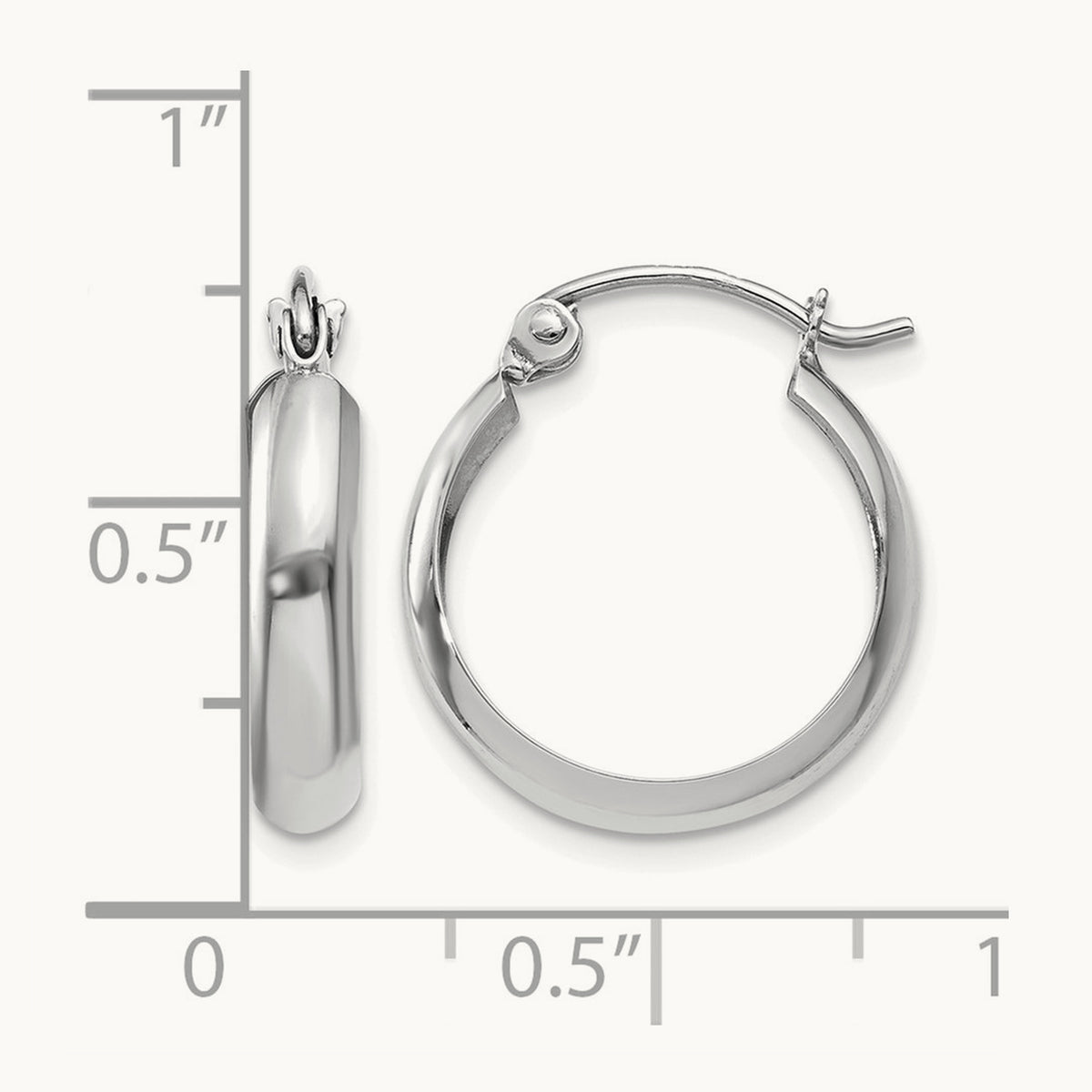 Polished Hoop Earrings — 14K White Gold