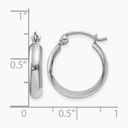 Polished Hoop Earrings — 14K White Gold