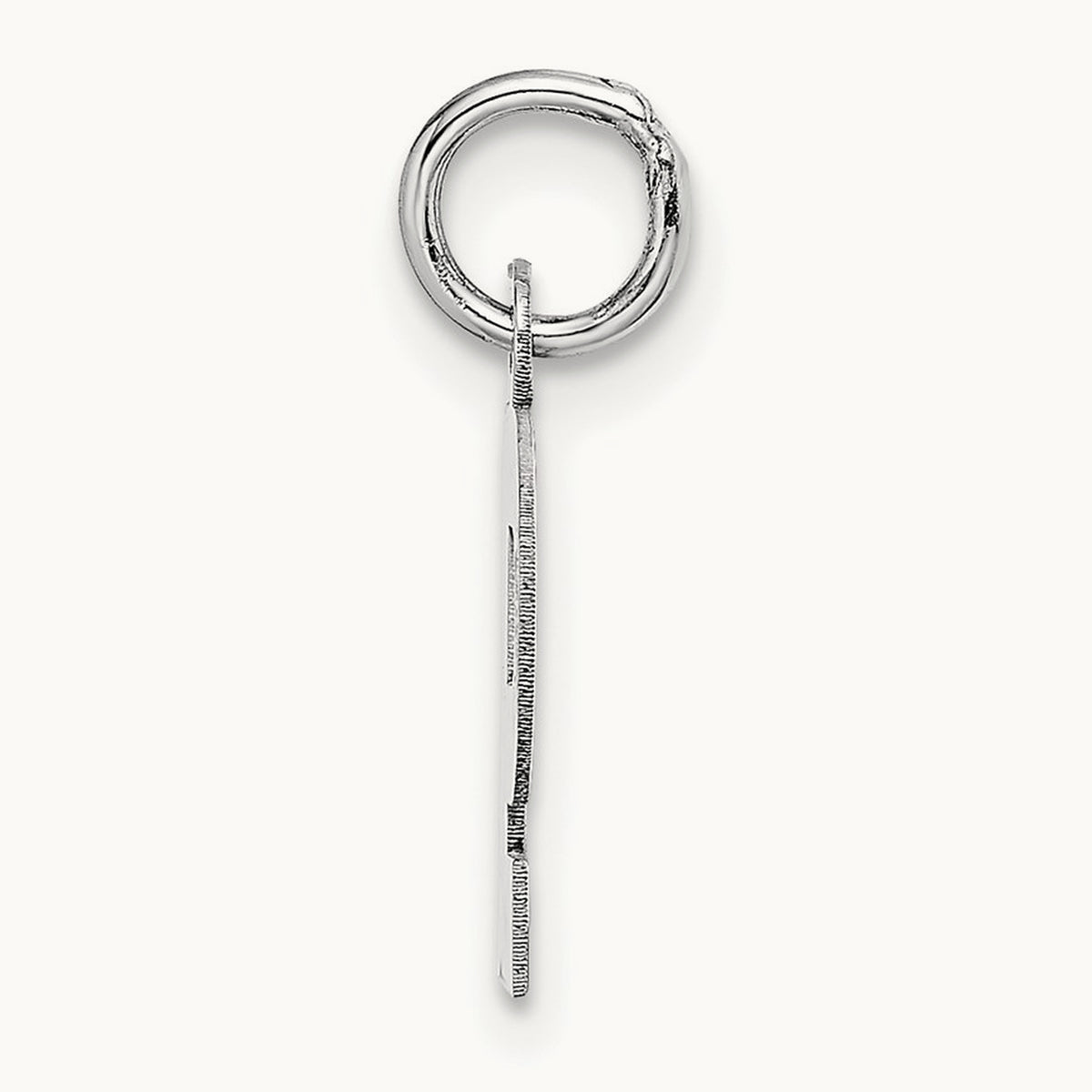 Small Block Initial Charm — 14K White Gold, P