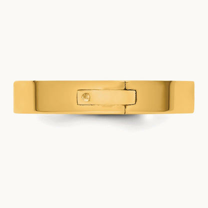 CLIQ Hinged Flat Wedding Band, 4mm, 14K Yellow Gold