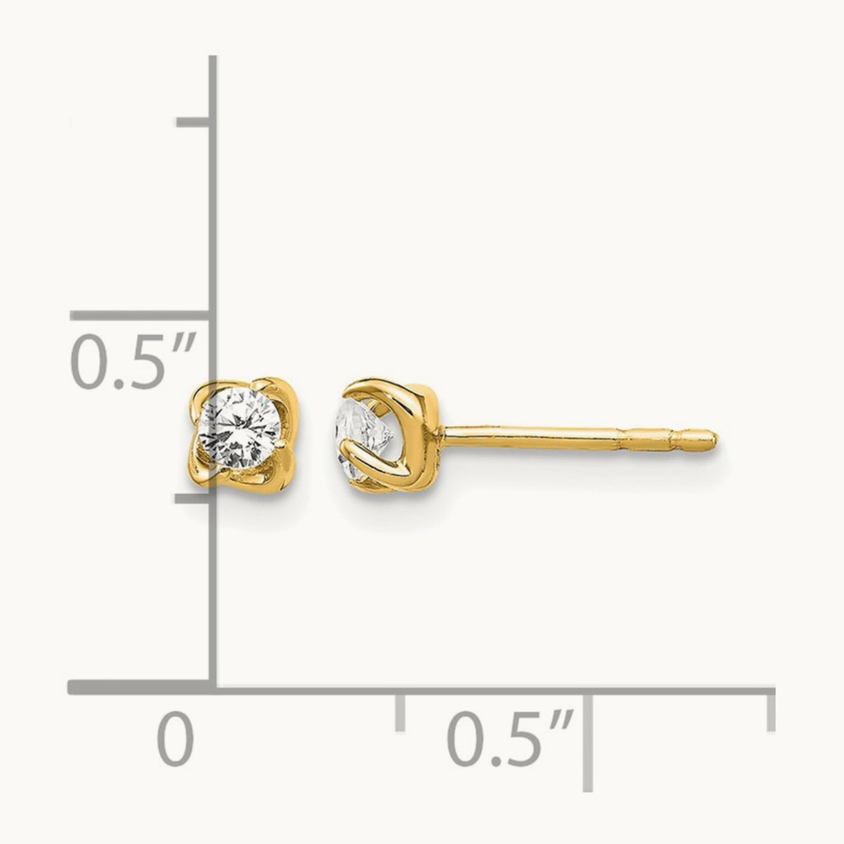 Diamond Post Earrings — 14K White Gold