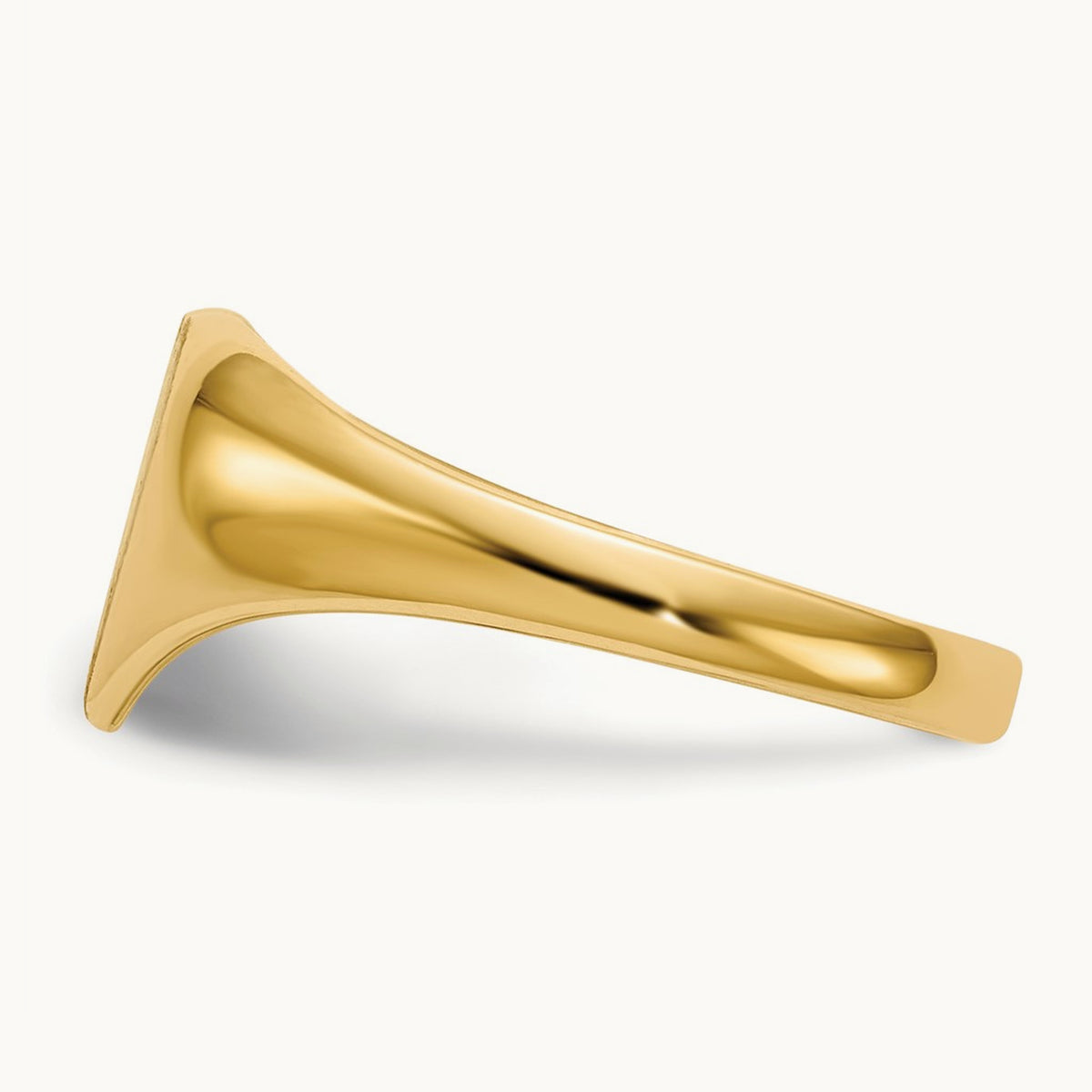 Closed Back Heart Signet Ring — 14K Yellow Gold, 9.0x9.0mm, 5