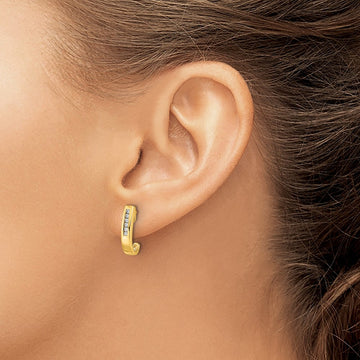 Diamond J-Hoop Post Earrings — photo set