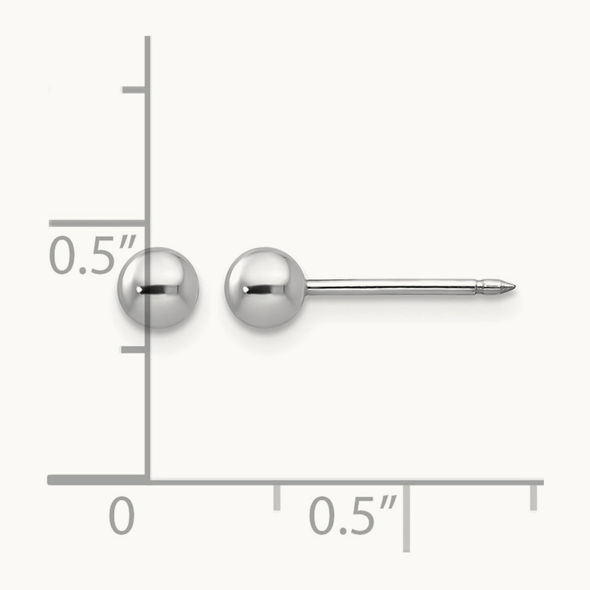 Inverness Ball Post Earrings — 14K White Gold, 4mm