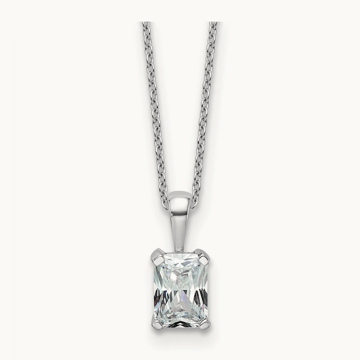 Radiant Pendant Necklace, 0.50-2.00 ct tw Lab-Grown Diamond — 3/4 ct, 14K White Gold