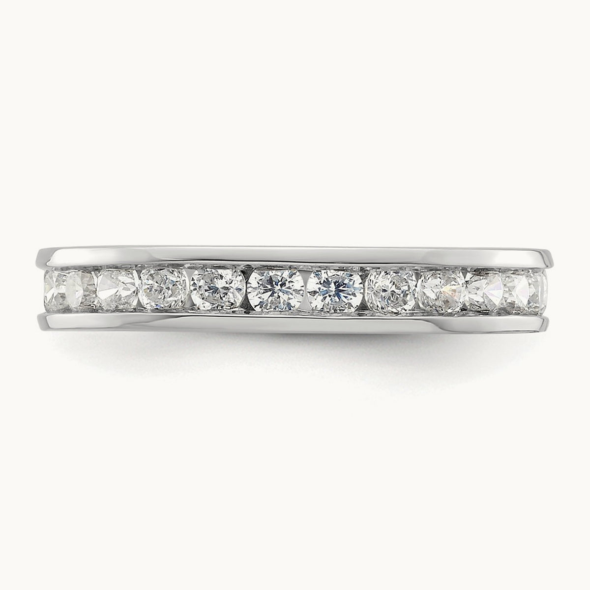 Polished Channel Set Diamond Eternity Band, 1.00 ct tw — 14K White Gold
