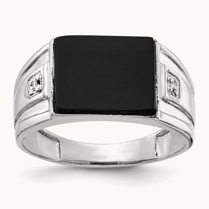 AA Diamond men's ring, 14K White Gold