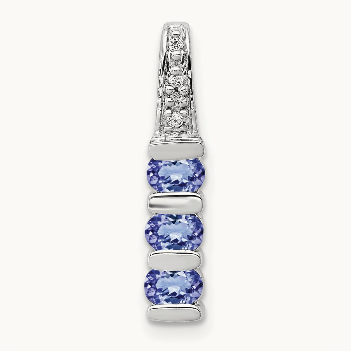 .60 Tanzanite and Diamond Chain Slide, 14K White Gold