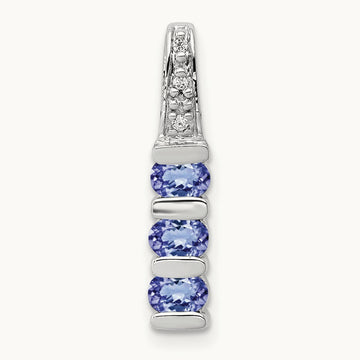 .60 Tanzanite and Diamond Chain Slide, 14K White Gold