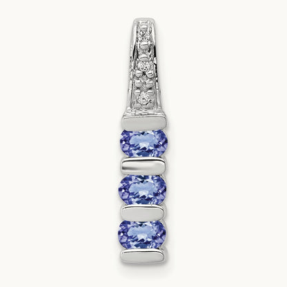 .60 Tanzanite and Diamond Chain Slide, 14K White Gold