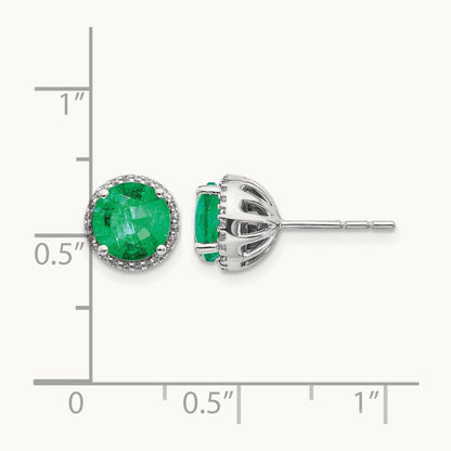Diamond and Emerald Post Earrings — photo set