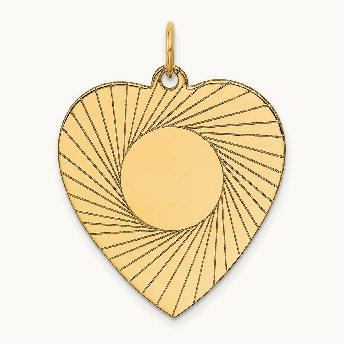 Etched .018 Gauge Engravable Heart Disc Charm — 31mm