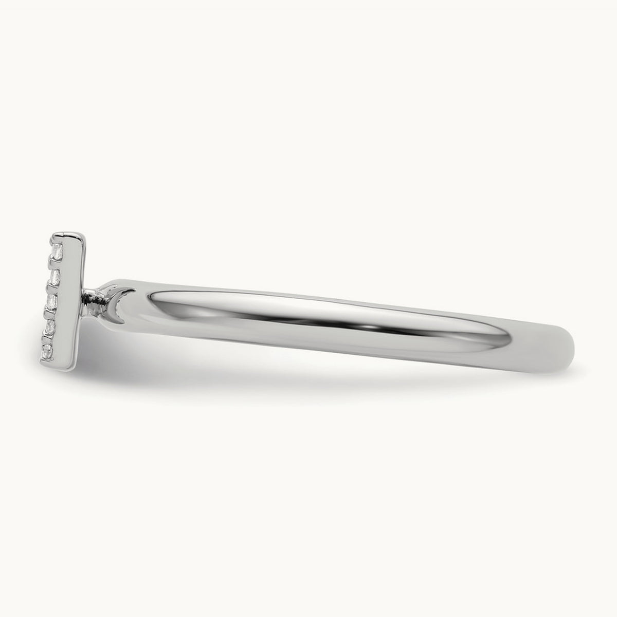 Stackable Diamond Ring — 14K White Gold, V