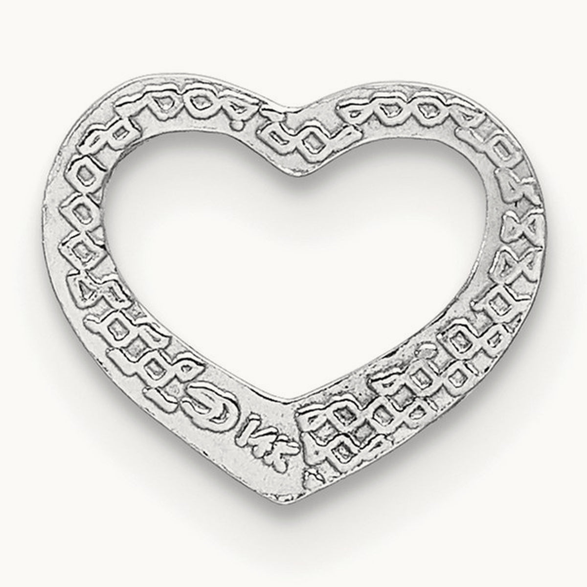 Polished Mini Floating Heart Slide — 14K White Gold