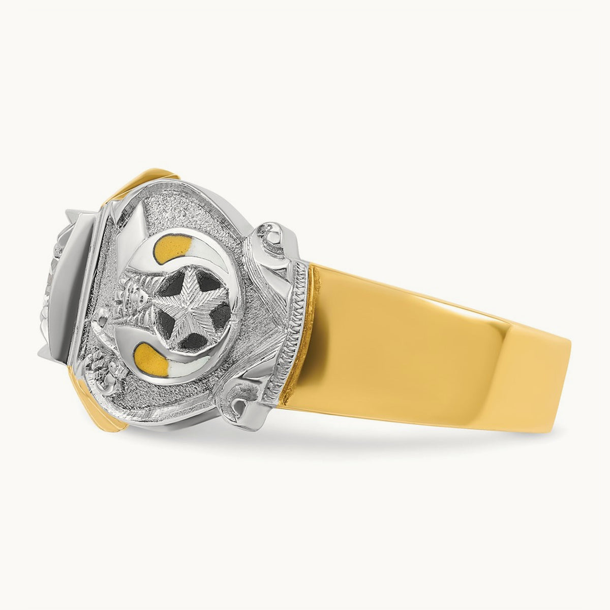 14ktt IBGoodman Men's Enameled & Diamond Masonic Shriner's Ring