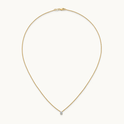 Oval Pendant Necklace, 0.25-4.00 ct tw Lab-Grown Diamond — 1/4 ct, VS (Best), 14K Yellow Gold